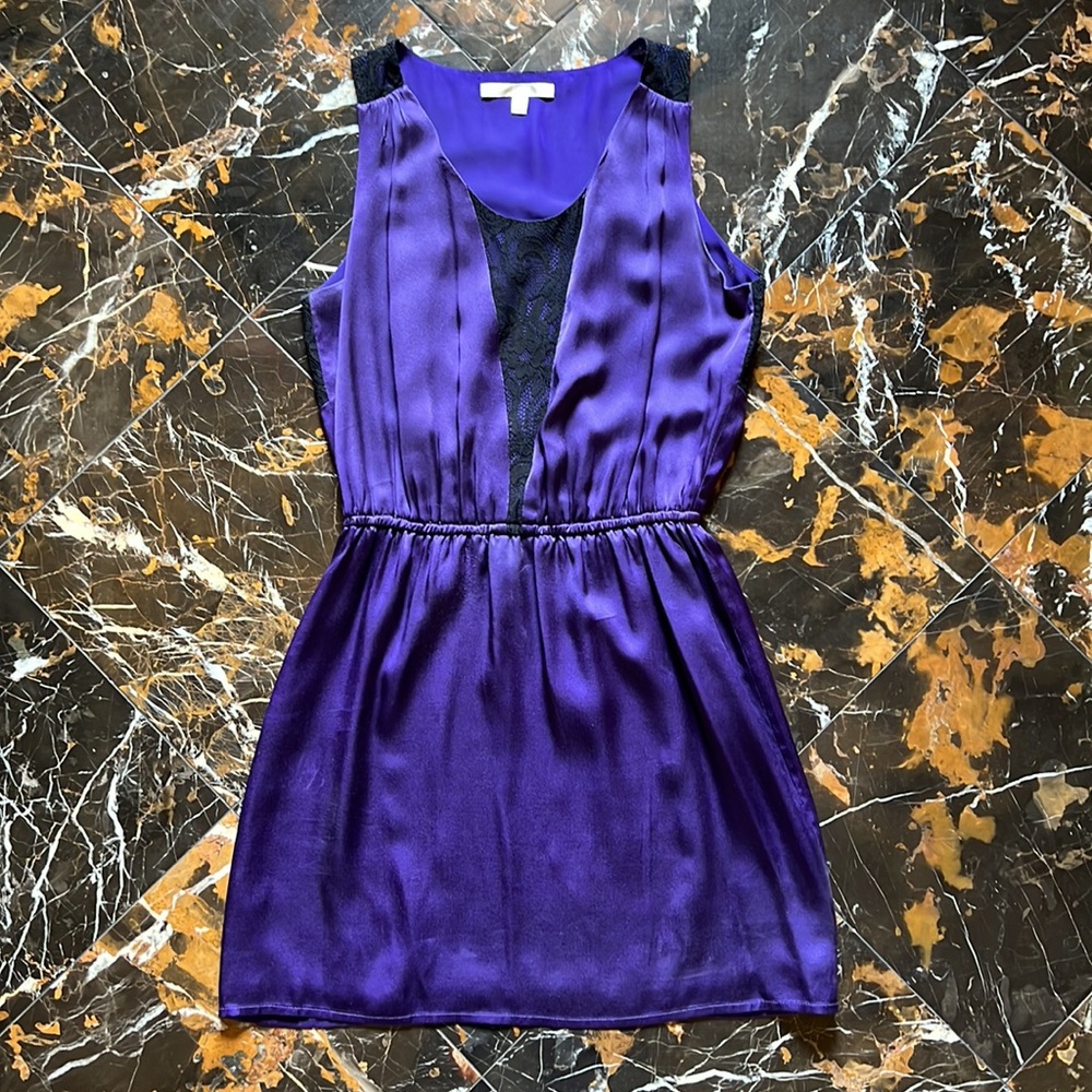 Jenny Han Purple Silk Lace Dress